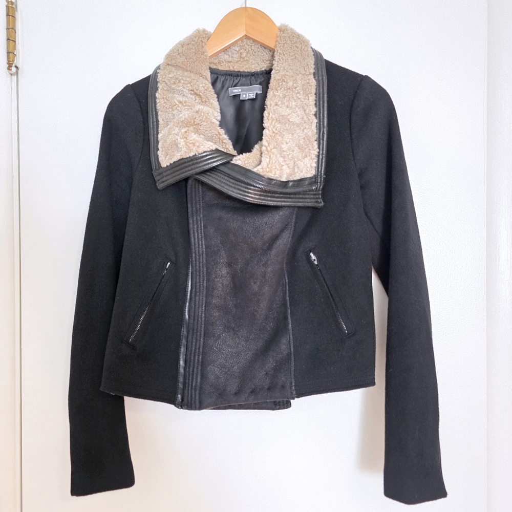 Vince Wool Shearling Jacket Small - image 1
